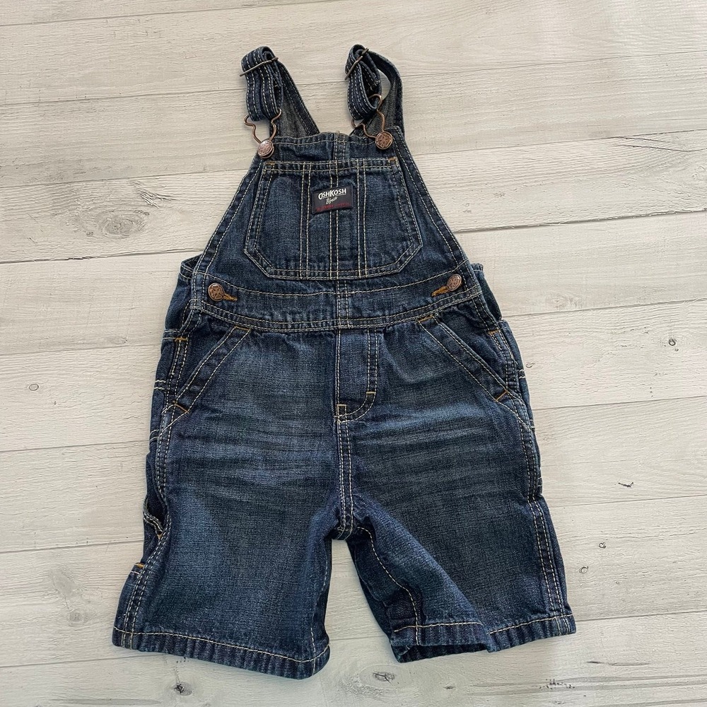 Boys OshKosh B'Gosh baby denim overalls shortalls 24 months
